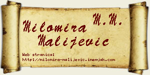 Milomira Malijević vizit kartica
